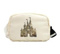 Magic Kingdom Sequin Belt Bag for Women Waterproof Waist Fanny Pack for Teen Girls Crossbody Bags for Traveling Jogging, whiteA, Casual