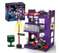 Magic Knight Bus Pub Building Blocks Set, Street View Architecture Building Toy for Kids Adults, 487 PCS Construction Model Bricks to Build and Display