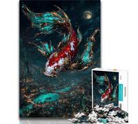 Magic Koi JigsawPuzzle 1000 Pieces for Adults,Challenging To Complete But Fun And Humorous Unique Home Decor And Gifts 75x50cm