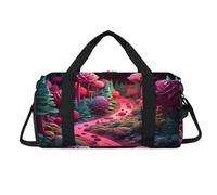 Magic Landscape Forest Tree Sport Duffel Bag with Shoes Compartment Overnight Weekender Bags Travel Gym Luggage Organizer for Women Men Kids Girls Boys