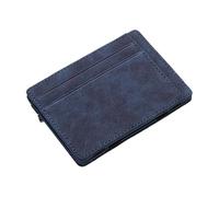 Magic Leather Wallet - Men's Leather Wallet | ID Card Holder Wallets | Magic Wallets for Men | Minimalist PU Leather Wallet with Magic Money Clip and Card, azul, Consulte la descripción, See