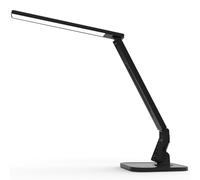 MAGIC LEAVES Desk Lamp, LED Dimmable Reading Light with Adjustable Lighting 5 Brightness Levels, 4 Light Colors and USB Charging Port Table Lamp (Piano Black)