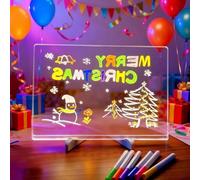 Magic LED Message Board, Acrylic Dry Erase Light Up Drawing Board with Stand & Colorful Lights, Creative Doodle Tablet for Writing, Home Office Decor Gift (11.85” x 7.9”) (11.85 * 7.9 in)
