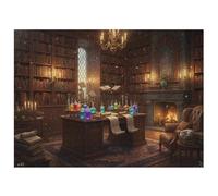 Magic Library Wooden Jigsaw Puzzles for Adults 35/70/120/200/300/5001000 Pieces - Art for Wall Decor - Durable Poplar Wood, Zero Dust, UV Vibrant Print - Family Group Activity & Unique Gift