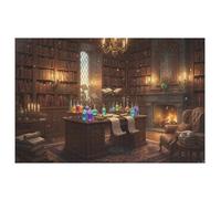 Magic Library Wooden Jigsaw Puzzles for Adults 35/70/120/200/300/5001000 Pieces - Art for Wall Decor - Durable Poplar Wood, Zero Dust, UV Vibrant Print - Family Group Activity & Unique Gift