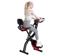 Magic Life Folding Exercise Bike with 10-Level Magnetic Resistance | Upright & Recumbent Foldable Stationary Bicycle for Home Use, Black