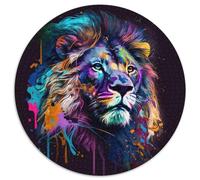 Magic Lion Puzzles 1000 Pieces for Adults 1000 Pieces Round Puzzle Gifts for Teenager & Families, Perfect DIY Decor & Brain-Teasing Challenge 67.5x67.5cm