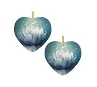 Magic Lotus Floral Christmas Tree Ceramic Hanging Bauble Personalised Xmas Baubles Cute Christmas Ornaments Gifts For Kids Family Friends