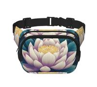 Magic Lotus Floral Fanny Pack Fashion Belt Bag Lightweight Waist Pouch With Adjustable Strap Crossbody Bags For Women Travel Sports Running