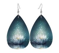 Magic Lotus Floral Pattern earrings, leather earrings for women, suitable for parties and daily wear