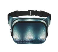 Magic Lotus Floral Square Double Layer Waist Bag Belt - Unisex Everywhere Fanny Pack Purse with Adjustable Strap, Running, Travel