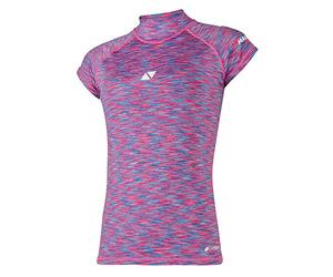 Magic Marine Womens Cube Short Sleeve Rashvest - Pink Melee L