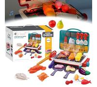 Magic Meals Kids Sensory Kitchen BBQ, 2026 New Kids BBQ Grill Playset, Kitchen Toy Set with Spray Sound & Color- Changing Food Gift for Indoor/Outdoor Girls and Boys (Green)