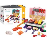 Magic Meals Kids Sensory Kitchen BBQ: Kids Grill With Smoke Sound Light, Sizzling Grills Frying Pan, Color Changing Foods, Interactive Bbq Grill, Educational Play Set Foods Cooking Gift For Birthday