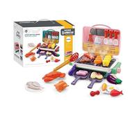 Magic Meals Kids Sensory Kitchen with Smoke Effect, Interactive BBQ Grill Set, Colour-Changing Food & Utensils, Enhances Hands-on Skills, for Indoor & Outdoor Play (Pink)