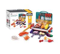 Magic Meals Kids Sensory Kitchen with Smoke Effect, Interactive BBQ Grill Set, Colour-Changing Food & Utensils, Enhances Hands-on Skills, for Indoor & Outdoor Play (Blue)