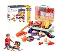 Magic Meals Sensory Kitchen, Kids BBQ Grill Toy, Kitchen Toy Set with Smoke Sound Light, Color-Changing Food, Indoor/Outdoor Play Food Cooking Set, Real BBQ Feels, Gift for Boys Girls (02#)