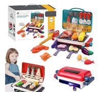 Magic Meals Sensory Kitchen, Kids BBQ Grill Toy, MagicMeals - Kids Sensory Kitchen with Color Changing Food, Sound & Lights, Kid Play Kitchen Toys, BBQ Grill Playset for Boys Girls (Blue)