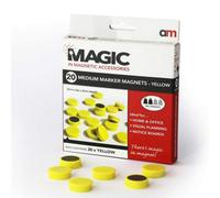 Magic Medium Marker Magnets Yellow 25mm X 8mm Pack Of 20