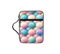Magic-Mermaid-Fishscale-Pattern Bible Cover Case with Handle, Water-Resistant Oxford Fabric Bible Bag Organizer with Zipper Pockets for Church
