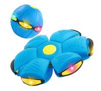 Magic Meta Ball, Magic Flying Ball Saucer, 2-in-1 Children's Bouncing Ball with LED Light, Interactive Flying Saucer Bouncing Balls with 6 Lights for Parent-Child Games (Blue)