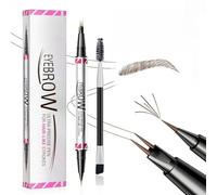 Magic Microblading Eyebrow Contouring Pencil - Eyebrow Pen,Brow Pencil 2-in-1 Dual-Ended - Precise Waterproof Brow Pen 2 Tipped Precise Waterproof With A Micro-Fork Tip Applicator