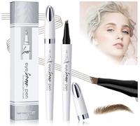 Magic Microblading Eyebrow Contouring Pencil - Microblading Eye Brow Contouring Pen - Precise Waterproof Brow Pen 4 Tipped Precise Waterproof With A Micro-Fork Tip Applicator