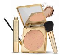 Magic Minerals Deluxe 3 Piece Set Mineral powder by Magic Minerals | 4-in-1 color corrector for mature skin, for older women, includes mascara, stubby brush and sponge, lightweight formula