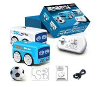 Magic Mini Bus, 2026 Smart Voice & Gesture Control Sensor Car, Auto-Avoidance Follow Mode, Car Follows Line, LED Expression Desktop Toy Vehicle (Blue+white)