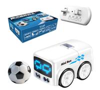 Magic Mini Bus, 2026 Upgraded Inductive Line Follow Gesture Remote Control Car Auto-Avoidance LED Expression Lights Cartoon Desktop Vehicle (White)