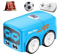 Magic Mini Bus, Line Trace Magic Car That Follows Drawn Line, Smart Sensor RC-Controlled Toy Bus with Auto Expressions & 4 Play Modes, for Children(Blue)