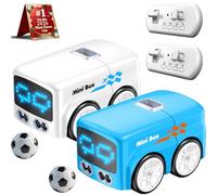 Magic Mini Bus, Line Trace Magic Car That Follows Drawn Line, Smart Sensor RC-Controlled Toy Bus with Auto Expressions & 4 Play Modes, for Children(2pcs mix)