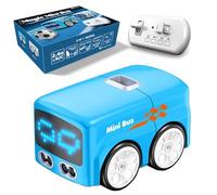 Magic Mini Rc Bus, 2026 New Remote Control City Buses, Gen Voice & Gesture Control, Smart Following, Auto-Avoidance, Expression Light Adjustment, Desktop Electronic Vehicle Toy (Blue)