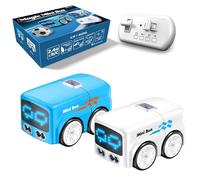 Magic Mini Rc Bus, 2026 New Remote Control City Buses, Gen Voice & Gesture Control, Smart Following, Auto-Avoidance, Expression Light Adjustment, Desktop Electronic Vehicle Toy (Blue+White)