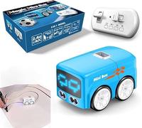 Magic Mini Rc Bus, 2026 Upgraded RC Remote Control Sensor Car,Gestures Follow Small Vehicle Automatic Avoidance Patrol Line Driving,Mini Desktop Toy Car Expression Light Adjustment (Blue)