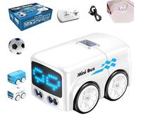 Magic Mini Rc Bus, 2026 Upgraded RC Remote Control Sensor Car Gestures Follow Small Vehicle Automatic Avoidance Patrol Line Driving Desktop Toy Car (White)