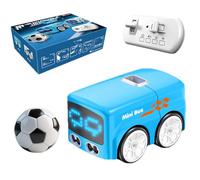 Magic Mini Rc Bus, Gesture & Remote Control Smart Sensor Car, Auto-Avoidance Line Tracking Desktop RC Vehicle with LED Expression Lights, Follow Gesture + Remote Driving (Blue)