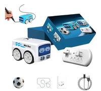 Magic Mini Rc Bus, Magic Follows Line Car, Inductive Mini Interactive Cars Follows The Line, Gestures Follow Small Vehicle, Expression Light Adjustment (White)