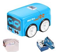 Magic Mini Rc Bus - Magic Interactive Smart Minibus, Intelligent Remote Control Gesture Sensing Cartoon Car Vehicle, with Auto-Avoidance & LED Expression Lights, Easy to Control (Blue)