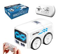 Magic Mini Rc Bus,Magic Mini Bus,2026 Upgraded Rc Remote Control Sensor Car Follow Small Vehicle Automatic Avoidance Patrol Line Driving Desktop Toy Car Expression Light Adjustment (White)