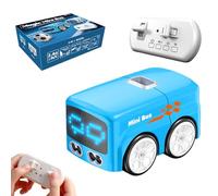 Magic Mini Rc Bus,Magic Mini Bus,2026 Upgraded Rc Remote Control Sensor Car Follow Small Vehicle Automatic Avoidance Patrol Line Driving Desktop Toy Car Expression Light Adjustment (Blue)