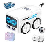 Magic Mini Rc Bus, Smart Follow Car Follows Line with Auto-Avoidance & LED Expression Lights, 2026 Upgraded Magic Mini Rc Bus Toy, Electronic Vehicle Toys, Interactive Racing Track Gift Desktop (a)