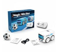 Magic Mini Rc Bus- Smart Line Following, Obstacle Avoidance RC Car with LED Face, Music & Remote Control | Educational Gift for Boys & Girls (White)