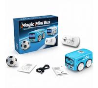 Magic Mini Rc Bus- Smart Line Following, Obstacle Avoidance RC Car with LED Face, Music & Remote Control | Educational Gift for Boys & Girls (Blue)