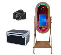 Magic Mirror Photo Booth 21.5" Touch Screen Mirror Photo Booth Selfie Photobooth Machine RGB Frame Light for Event Rental Wedding Party (Machine+Camera)