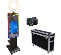 Magic Mirror Photo Booth 45" with 21.5" Touchscreen, Selfie Mirror PhotoBooth Machine with RGB Ring Light & Flight Case, Portable DSLR Photo Booth for Wedding Party Events (Black, Photobooth+Camera)