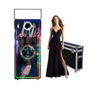 Magic Mirror Photo Booth 65 Inch, Flight Case Packing,Portable 32 inch Touch Screen Mirror Booth Machine for Weddings Parties Events (Black Machine, 65"/32"Touch Screen)