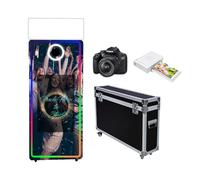 Magic Mirror Photo Booth 65 Inch, Flight Case Packing,Portable 32 inch Touch Screen Mirror Booth Machine for Weddings Parties Events (White Machine, 65"/32"Touch Screen Full Set)