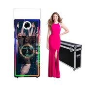 Magic Mirror Photo Booth 65 Inch, Flight Case Packing,Portable 32 inch Touch Screen Mirror Booth Machine for Weddings Parties Events (White Machine, 65"/32"Touch Screen)