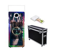 Magic Mirror Photo Booth 65 Inch, Flight Case Packing,Portable 32 inch Touch Screen Mirror Booth Machine for Weddings Parties Events (White Machine, 65"/32"Touch Screen+Printer)